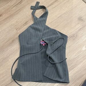 Gray Halter Top